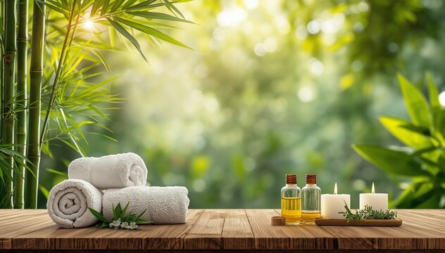 spa still life with towels