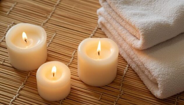 spa still life with candles