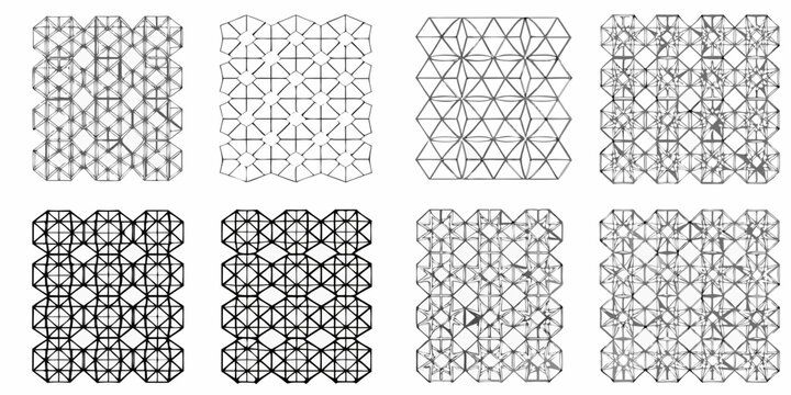 Geometric patterns a collection of repeating hexagonal and diamond tessellations