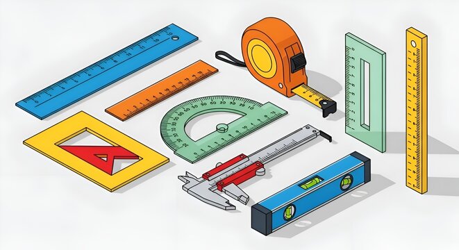 ruler level protractor triangle tape measure drawing tools construction tools measuring tools geometry tools school supplies drafting tools layout tools precision tools