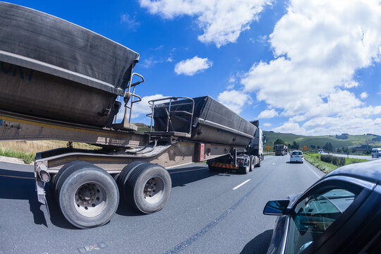 Road Highway Trucks Vehicles Traveling Landscape
