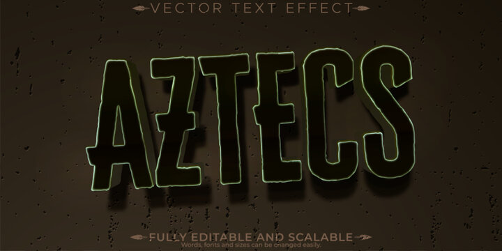 Aztec editable text effect, editable temple and ancient text style