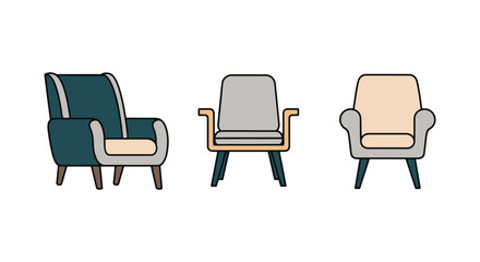 Fototapeta premium Arm Dining Chair Line art minimal decorative abstract vector