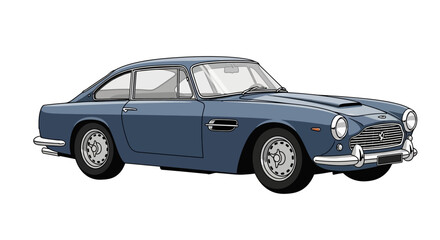 Fototapeta premium Classic Blue Vintage Luxury Sports Car.