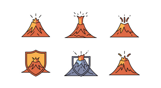Shield Volcano Line art vector modern abstract clean shapes