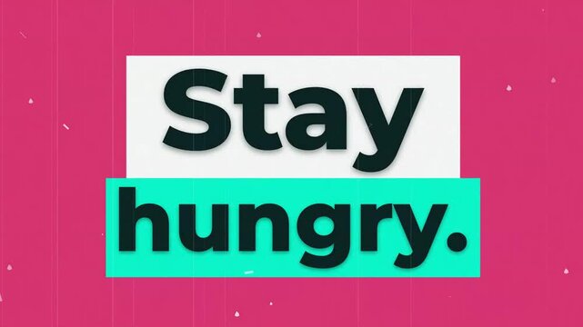 Dynamic gym motivation quote Stay hungry with bold typography on a pink background for fitness and lifestyle media