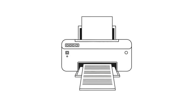 Vector illustration of a printer on isolated white background