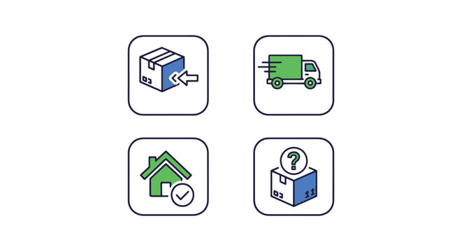 Shipment Status Line art flat modern abstract vector