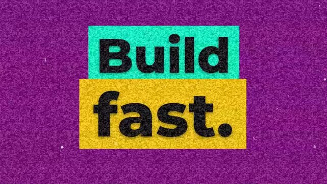 Build fast animated text a powerful gym motivation quote featuring bold typography on a textured purple background
