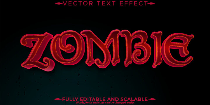 Halloween monster text effect, editable horror and scary text style