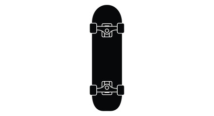 Black skateboard with trucks and wheels a striking silhouette © md