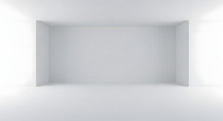 Fototapeta premium Empty white room interior with minimalist design and soft lighting