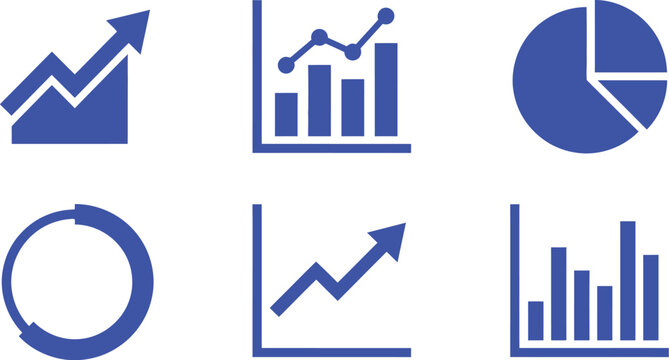 Business data analysis and statistics vector graphic illustration with charts