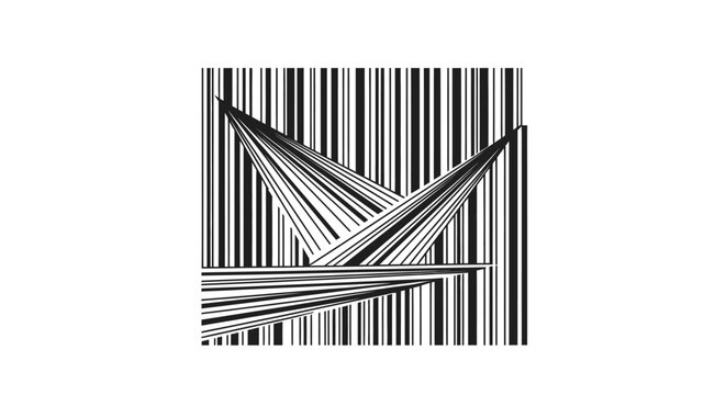 Abstract geometric design with lines and angles on white background