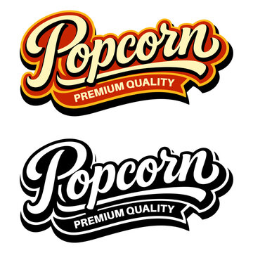 Popcorn logo vector illustration template. Simple design letter