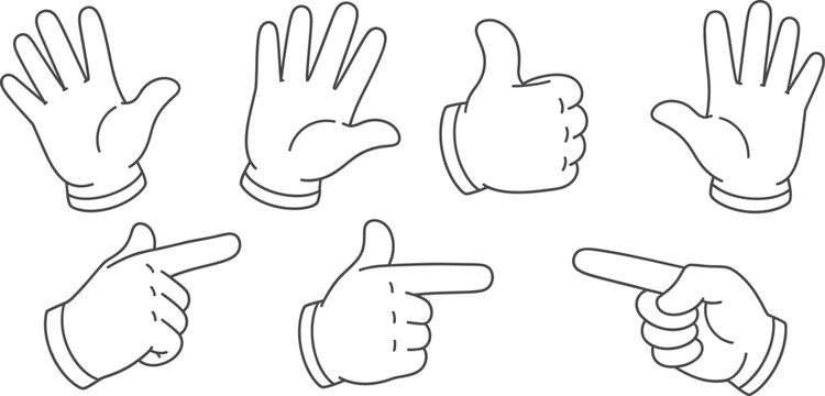 Common hand gestures and their typical meanings in communication Vector