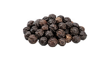 Obraz premium Pile of black peppercorns isolated on transparent background