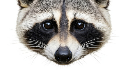 Obraz premium Close up portrait of a raccoon's face with intense gaze