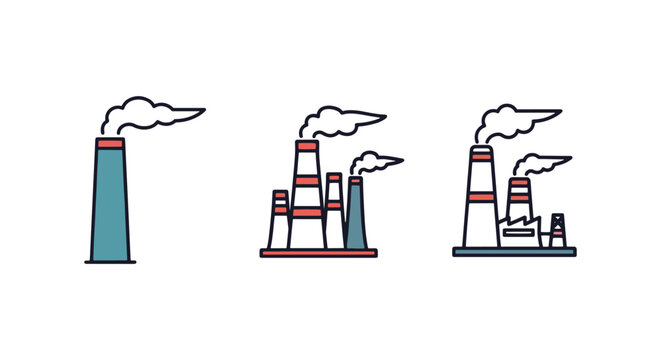 Smoke stack Line art vector clean abstract graphic