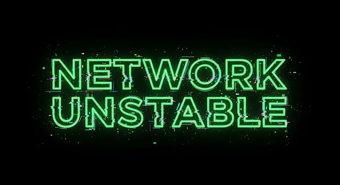Network unstable warning message with unstable connection internet technology computer communication wireless.