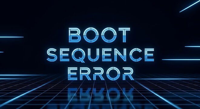 Boot sequence error message with futuristic grid background sequence futuristic background computer technology.