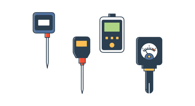 Soil Moisture Meter Line art creative abstract colorful shapes vector
