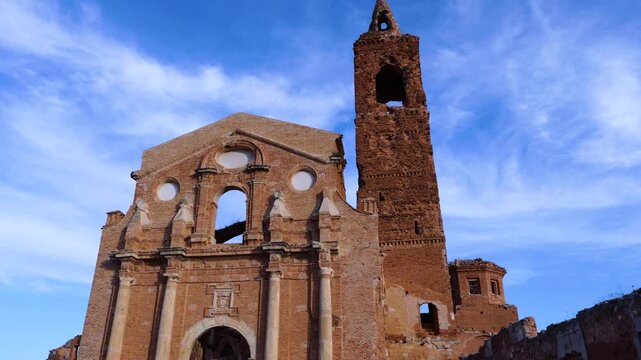 Landscapes of the old town of Belchite in the Campo de Belchite region of the province of Zaragoza, Autonomous Community of Aragon, Spain, Europe