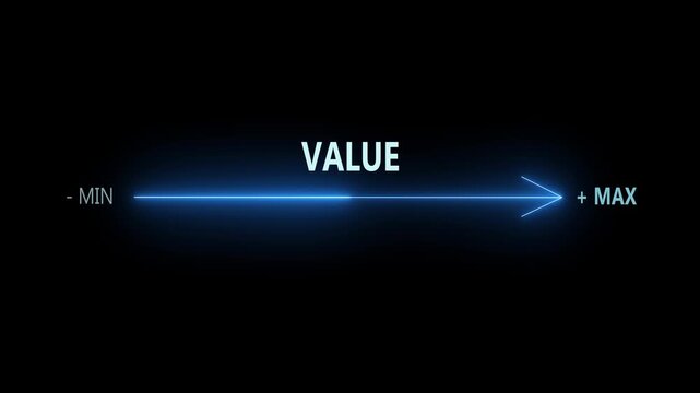 The concept of business value added. increase value, company value add, growth plan on black background.HD motion video.