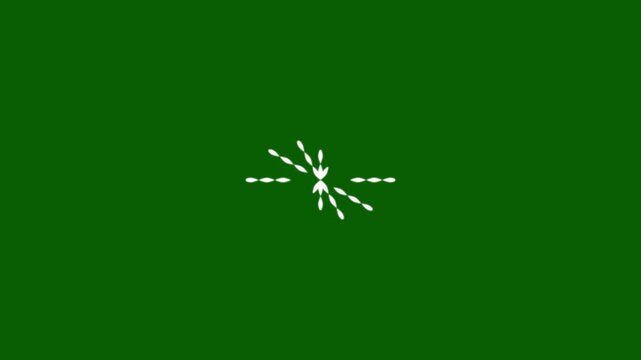 Modern line blast fireworks with radiant circle patterns on green screen, stylish pop-up animation for digital celebration, holiday montages and professional motion graphic visual effects