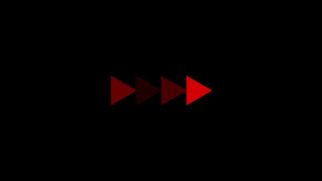 Right arrow pointer icon. 4k neon arrow video on a black background. Neon arrow sign. Set of orange neon arrows on black background.