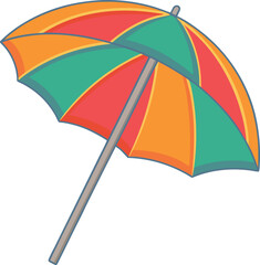 Fototapeta premium Colorful Beach Umbrella Flat Vector Illustration Design