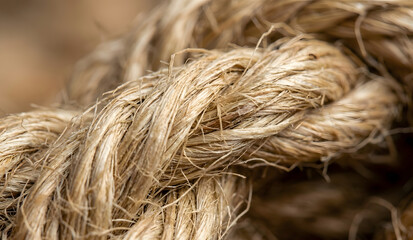 Fototapeta premium Extreme Macro of Raw Coarse Jute Plant Fibers