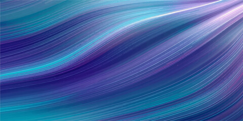 Fototapeta premium A digital art illustration features an abstract blue background with motion waves and colorful lines creating a textured wallpaper of light and energy