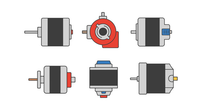 Stepper Motor Line art vector clean abstract creative illustration
