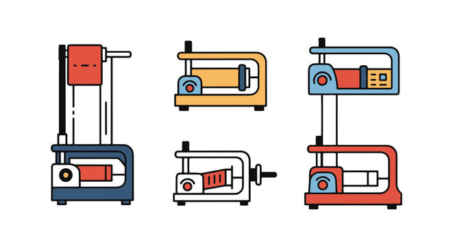 Strapping Machine Line art creative minimal shapes vector