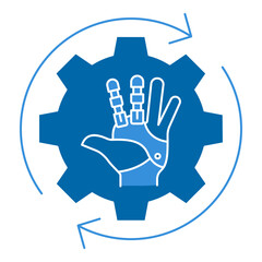 Obraz premium Medical Robotics Outline Icon with Mechanical Hand