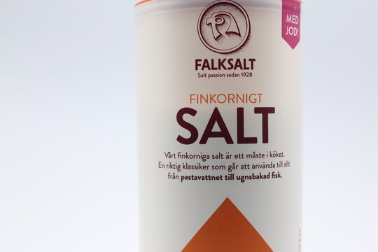 Salt from Falk company. Swedish text.