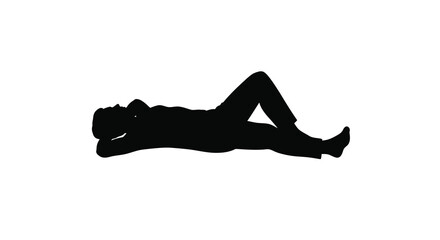 Silhouette of a person lying down in a relaxed pose © sahidabegum