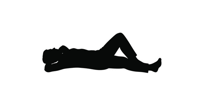 Silhouette of a person lying down in a relaxed pose