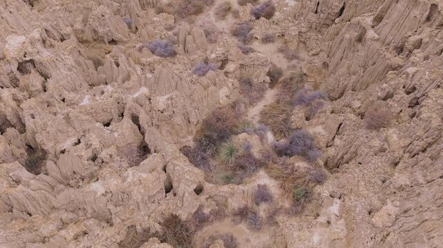 The Aguarales (fairy chimneys) of Valdemiraz or Valpalmas in the Cinco Villas Region. Saragossa. Aragon. Spain. Europe