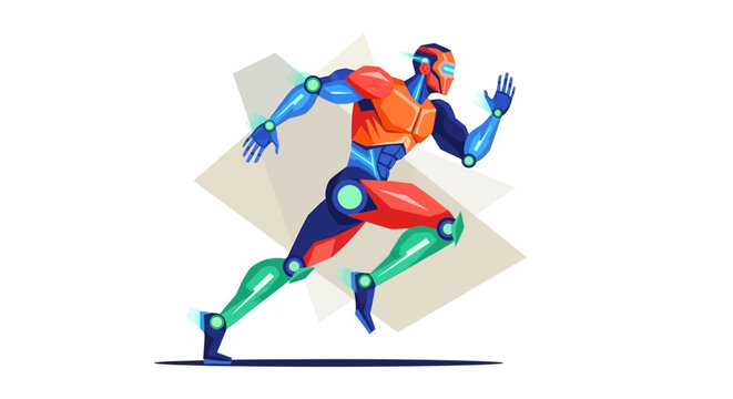 Man Running Athletic Body Posture.