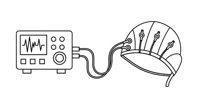 EEG Machine Line art vector clean shape abstract