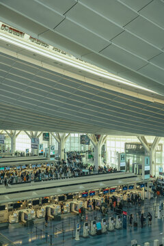 Busy Airport Departure Hall with Travelers in Ho Chi Minh City
