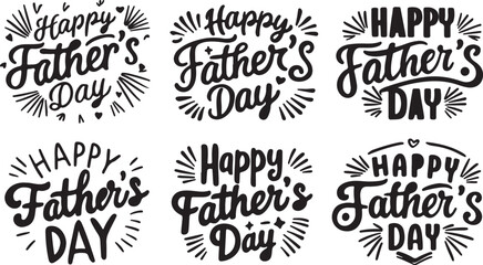 Fototapeta premium Elegant Black Typography Collection for Happy Father’s Day Designs