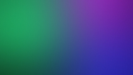 Obraz premium A dynamic gradient background showcasing a smooth transition from vibrant green to deep blue and rich purple with subtle texture.