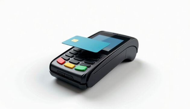 Contactless credit card payment on a POS terminal machine.