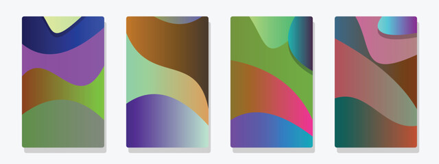 Obraz premium Abstract fluid colorful gradients with wavy shapes, modern graphic design elements for backgrounds and creative visual projects