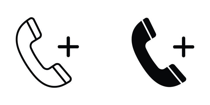 Combining traditional and modern phone icons with plus signs