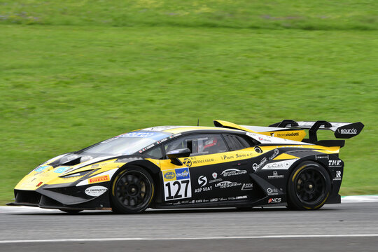 Scarperia, Italy - September 14th 2025: Lamborghini Huracan ST Evo 2 of team INVICTUS CORSE drive by Cossu - Coassin in action during Italian Championship GT Endurance race event at Mugello Circuit.