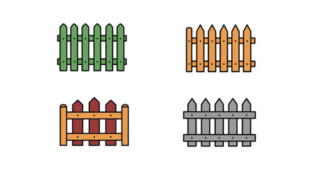 Obraz premium Garden Fence Line art vector minimal abstract clean